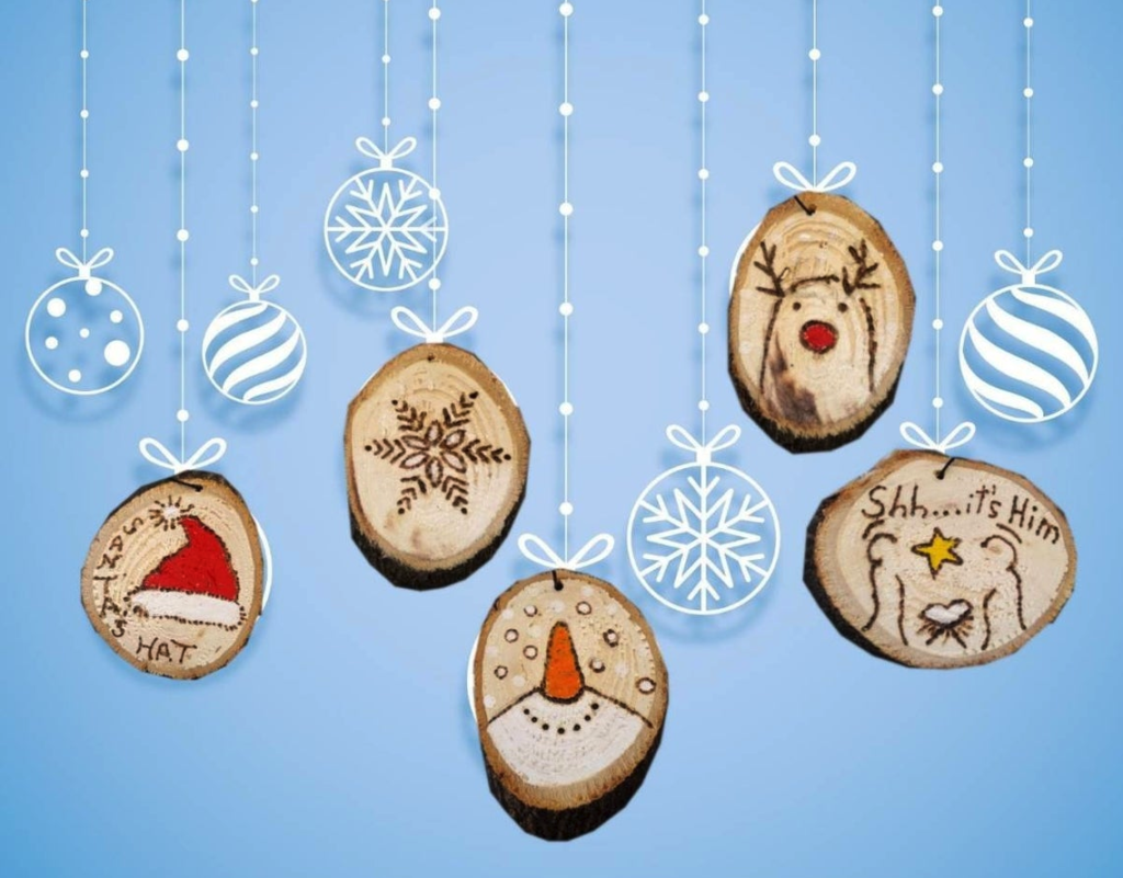 Pyrography Christmas ornaments